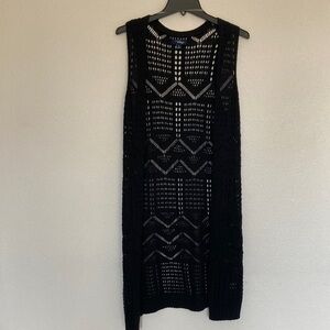 Great Northwest Indigo Black Sleeveless Open Front Duster Size S